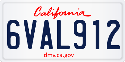 CA license plate 6VAL912