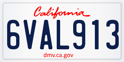 CA license plate 6VAL913