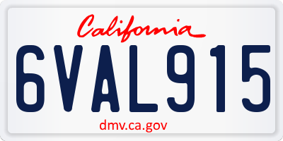 CA license plate 6VAL915