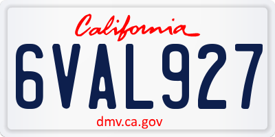 CA license plate 6VAL927