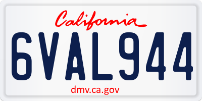 CA license plate 6VAL944