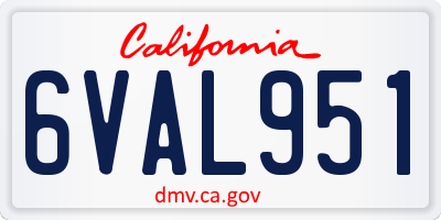 CA license plate 6VAL951