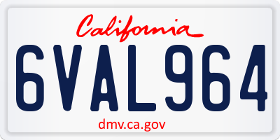 CA license plate 6VAL964