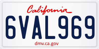 CA license plate 6VAL969