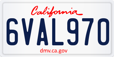 CA license plate 6VAL970
