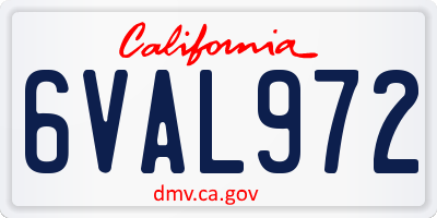 CA license plate 6VAL972