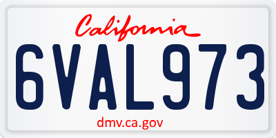 CA license plate 6VAL973
