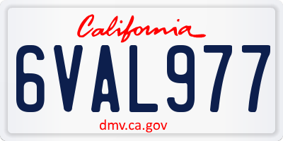 CA license plate 6VAL977