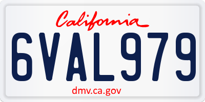 CA license plate 6VAL979