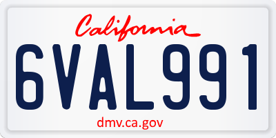 CA license plate 6VAL991
