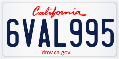 CA license plate 6VAL995