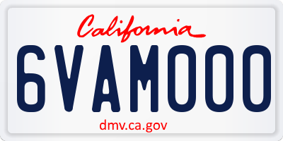 CA license plate 6VAM000