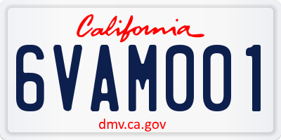 CA license plate 6VAM001