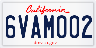 CA license plate 6VAM002
