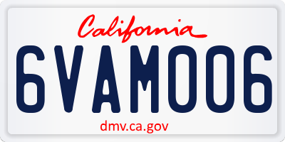 CA license plate 6VAM006