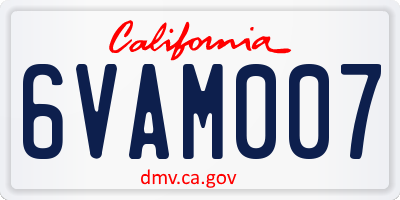 CA license plate 6VAM007