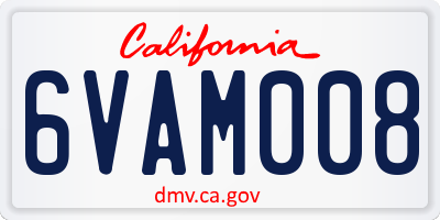 CA license plate 6VAM008