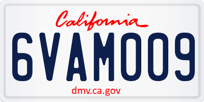 CA license plate 6VAM009