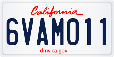 CA license plate 6VAM011