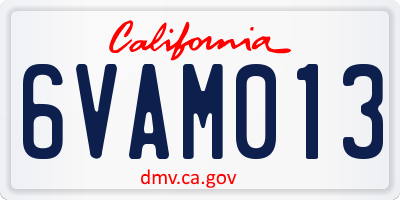 CA license plate 6VAM013