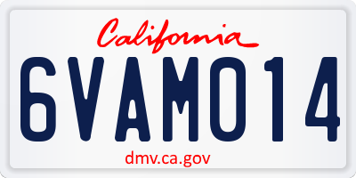 CA license plate 6VAM014