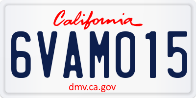 CA license plate 6VAM015