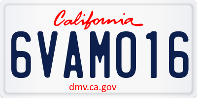 CA license plate 6VAM016