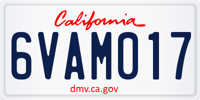 CA license plate 6VAM017