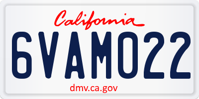 CA license plate 6VAM022
