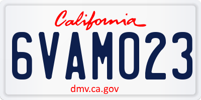 CA license plate 6VAM023