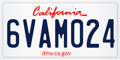 CA license plate 6VAM024