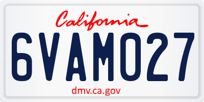 CA license plate 6VAM027