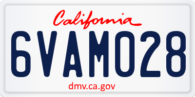 CA license plate 6VAM028
