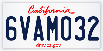 CA license plate 6VAM032