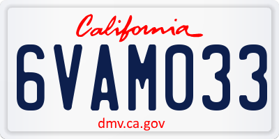 CA license plate 6VAM033