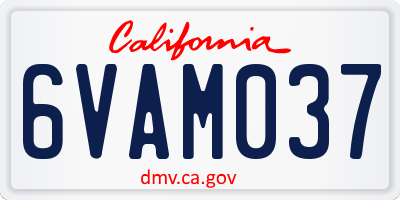 CA license plate 6VAM037