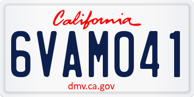 CA license plate 6VAM041