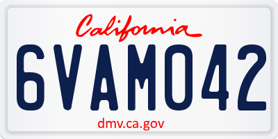 CA license plate 6VAM042