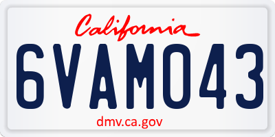 CA license plate 6VAM043