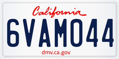 CA license plate 6VAM044
