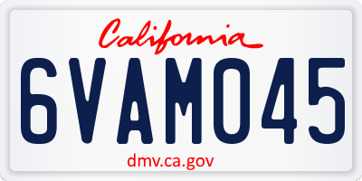 CA license plate 6VAM045
