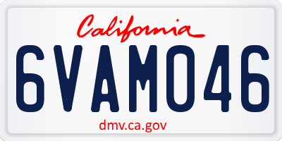 CA license plate 6VAM046