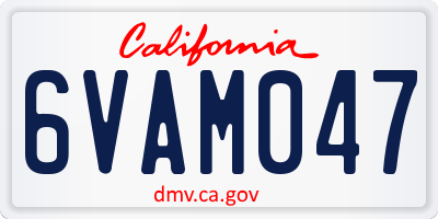 CA license plate 6VAM047