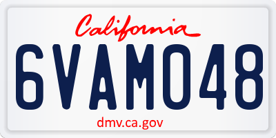 CA license plate 6VAM048
