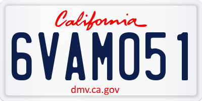 CA license plate 6VAM051