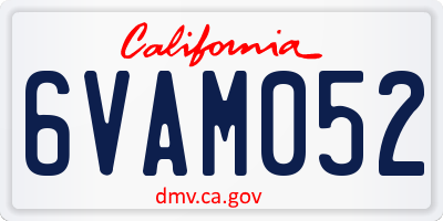 CA license plate 6VAM052
