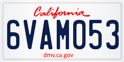 CA license plate 6VAM053