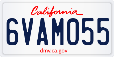 CA license plate 6VAM055