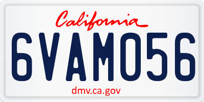 CA license plate 6VAM056