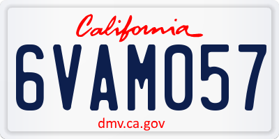 CA license plate 6VAM057